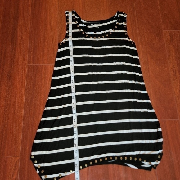 Soft Surroundings Size XS Black & White Striped Tank Top Metal Embellishments - Picture 4 of 6